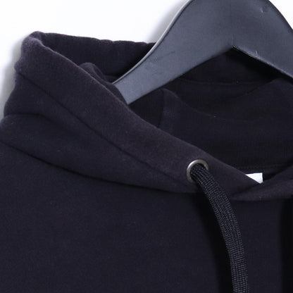 BURBERRY Front Logo Cotton Hoodie Black Size M