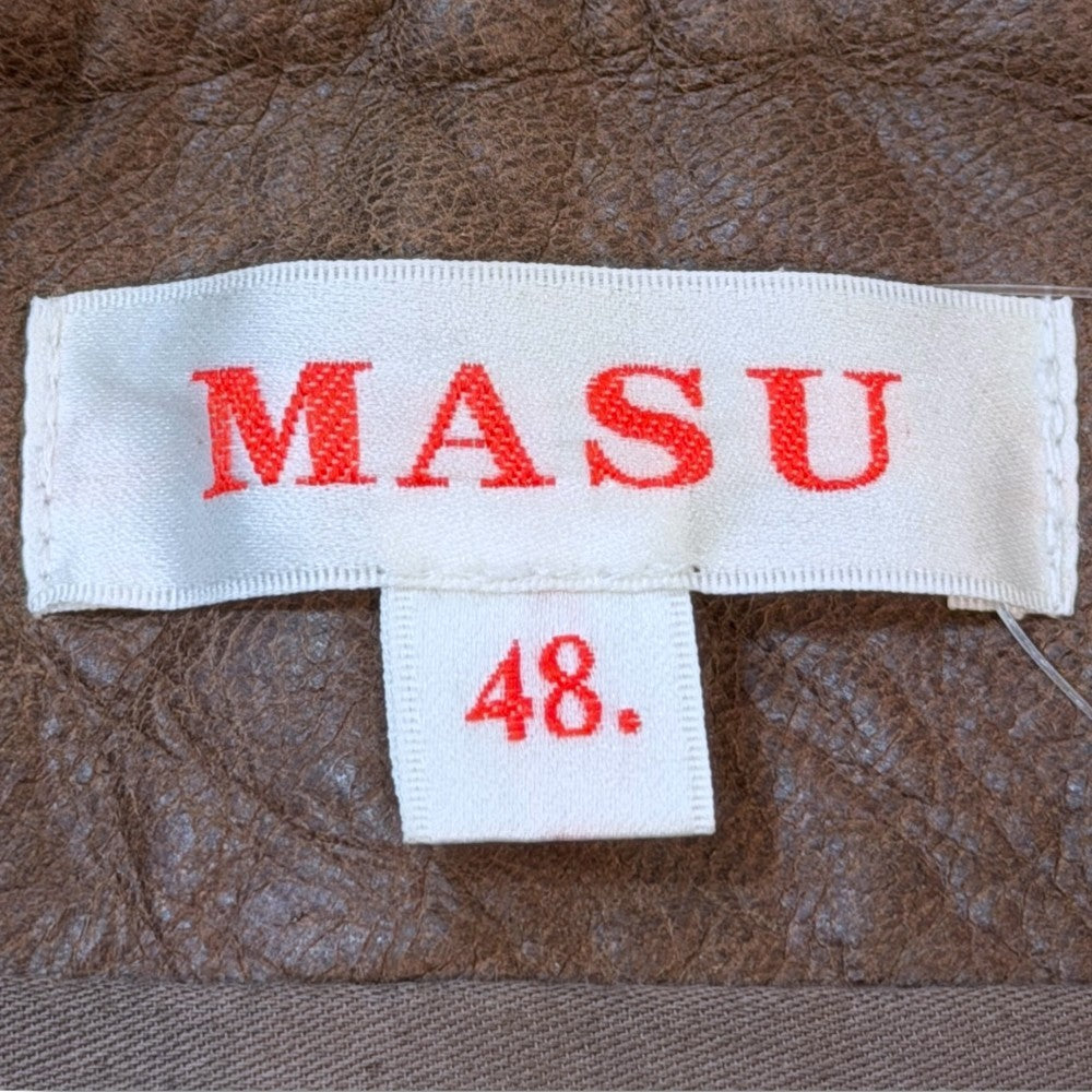 MASU 24AW Bat Goat Leather Vest Brown Size 48