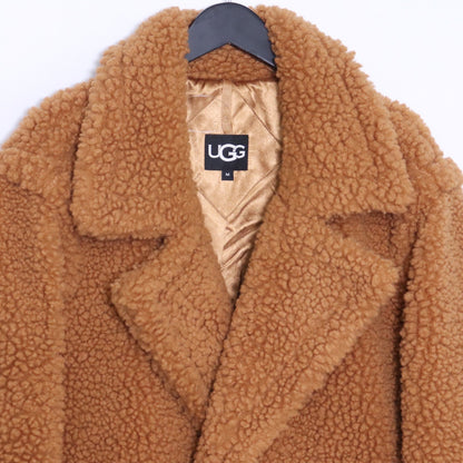 UGG Gertrude Long Teddy Coat Brown Size M