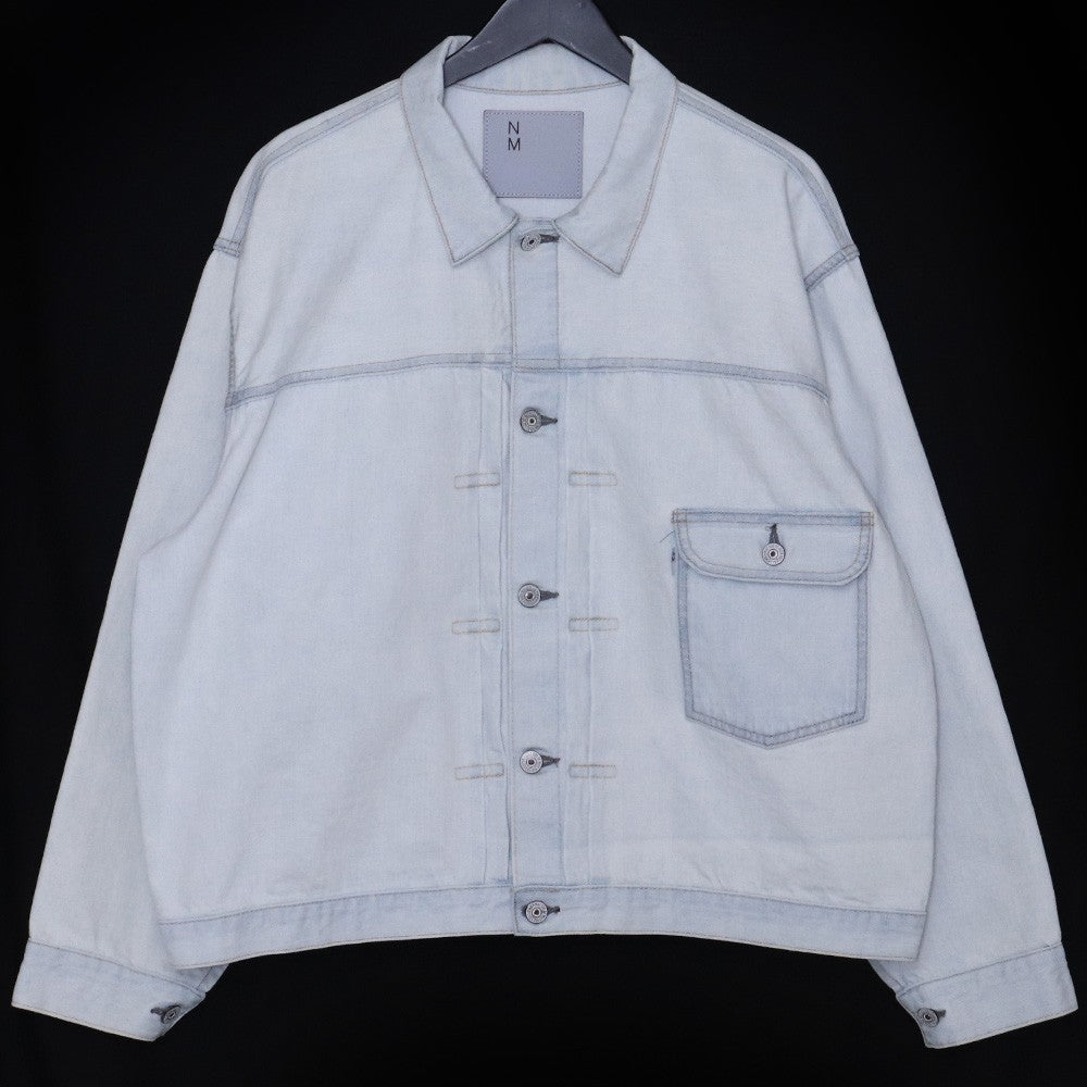 NEW MANUAL #023 LV T-BACK BLEACH Denim Jacket Indigo Free Size