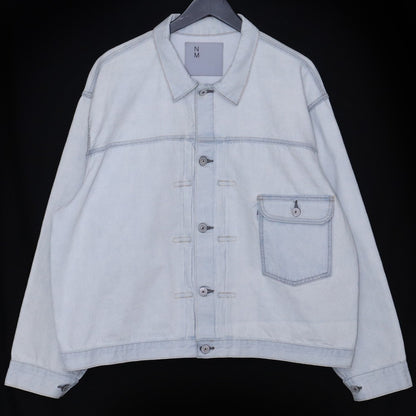 NEW MANUAL #023 LV T-BACK BLEACH Denim Jacket Indigo Free Size