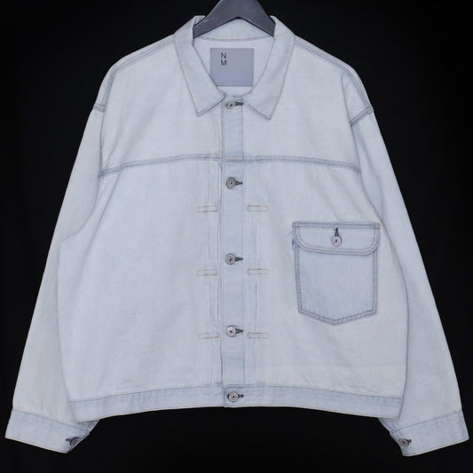 NEW MANUAL #023 LV T-BACK BLEACH Denim Jacket Indigo Free Size