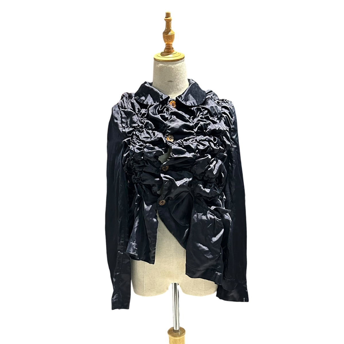 CDG CDG 26SS Gathered Round Collar Jacket Navy Size S