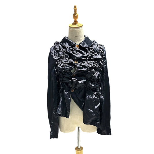 CDG CDG 26SS Gathered Round Collar Jacket Navy Size S