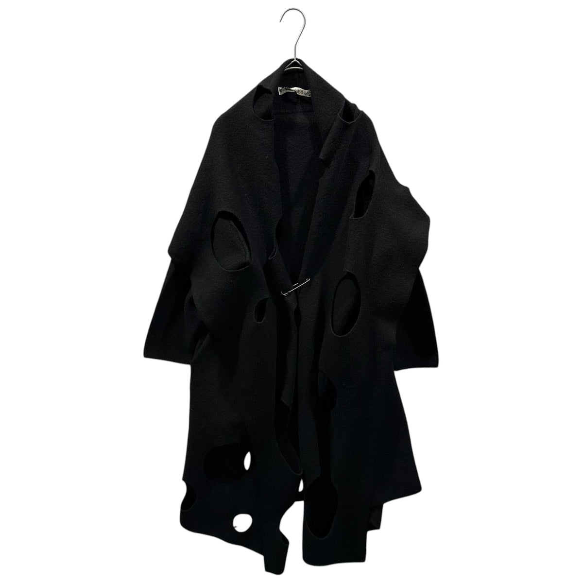 COMME des GARCONS 02SS Cut-Out Wool Cape Black Jacket Size FREE