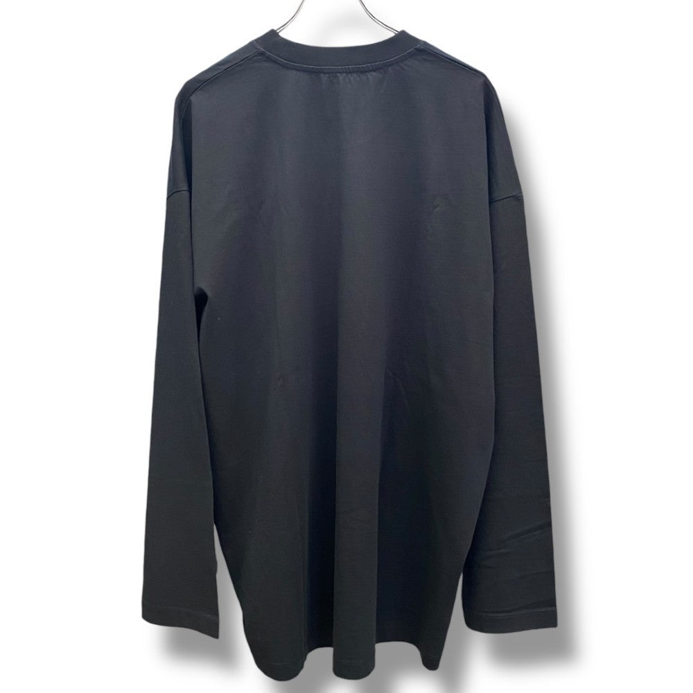 OFF-WHITE OFF STAMP Wide Logo Print Long Sleeve T-Shirt Black Size L