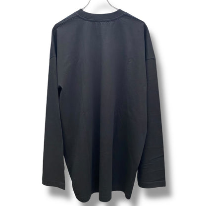 OFF-WHITE OFF STAMP Wide Logo Print Long Sleeve T-Shirt Black Size L