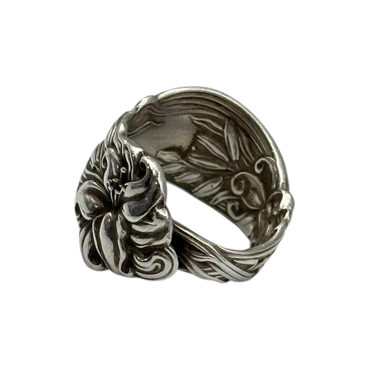 Euro antique 1900s Sterling Silver Spoon Ring Size JP 25