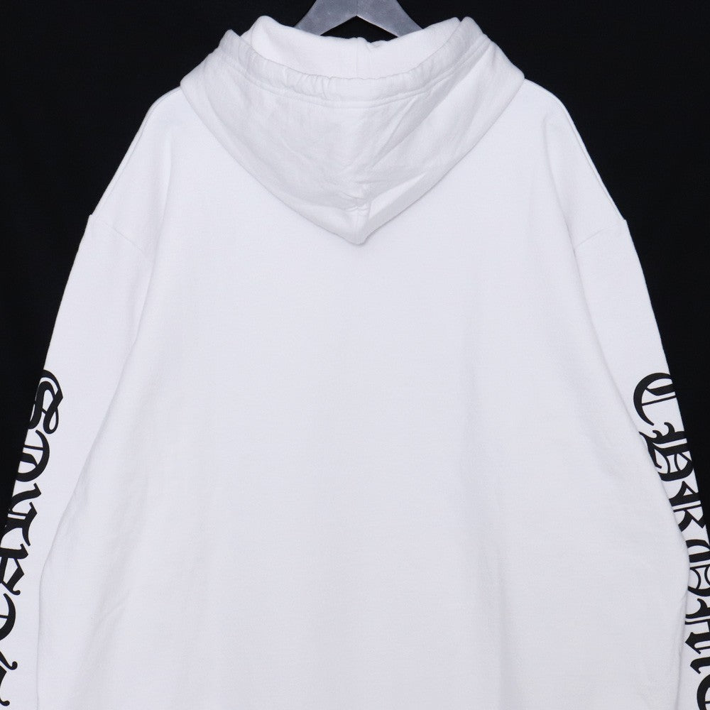 CHROME HEARTS Arm Logo Pullover Hoodie White Size XL