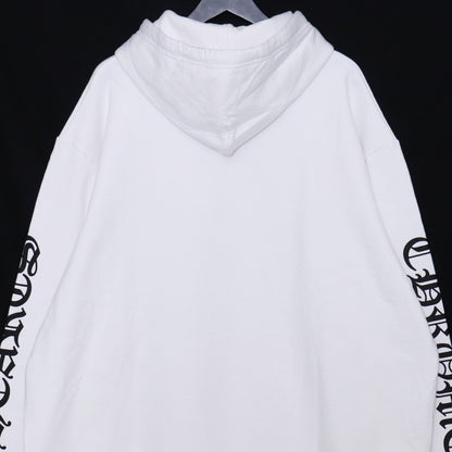 CHROME HEARTS Arm Logo Pullover Hoodie White Size XL