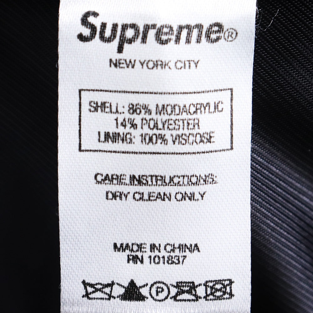 SUPREME 17SS Black Faux Fur Bomber Jacket Size S