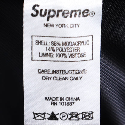 SUPREME 17SS Black Faux Fur Bomber Jacket Size S