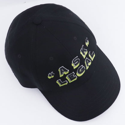 OFF-WHITE Ask Legal Baseball Cap Black Size L
