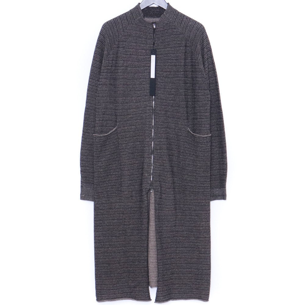 DEVOA 24SS High Twist Cotton Stripe Knit Coat Black Size 1