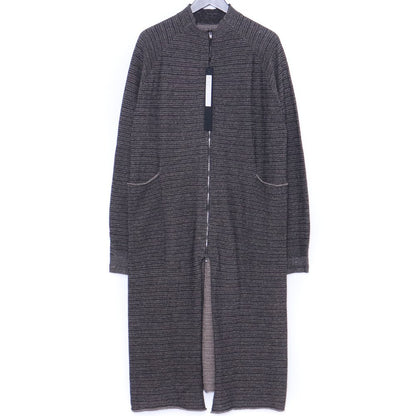 DEVOA 24SS High Twist Cotton Stripe Knit Coat Black Size 1