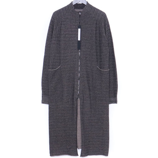 DEVOA 24SS High Twist Cotton Stripe Knit Coat Black Size 1