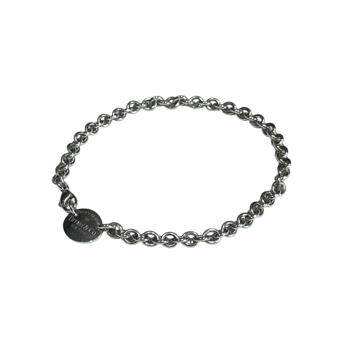 TIFFANY & CO. Round Return to Chain Silver Necklace