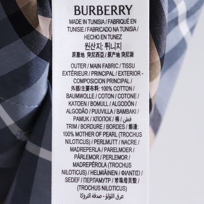 BURBERRY 26SS Regular Fit Check Long Shirt Gray Size XS