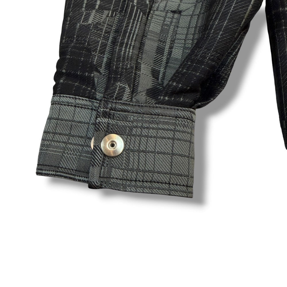 NAPE Broken Check Shirt Jacket Gray Black Size 3