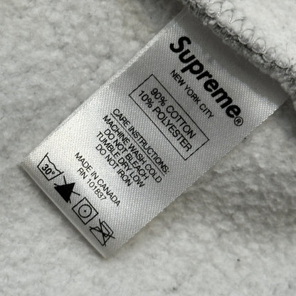 SUPREME 15AW Felt Hooded Logo Zip Hoodie Light Gray Size S