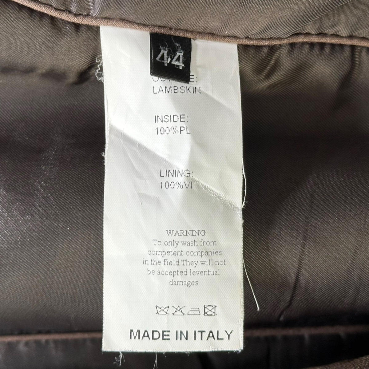 EMMETI Lambskin Single-Breasted Rider Jacket Brown Size 44