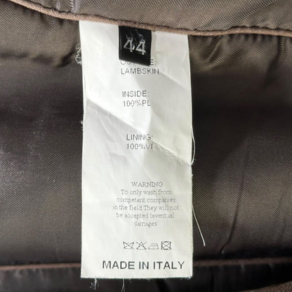 EMMETI Lambskin Single-Breasted Rider Jacket Brown Size 44