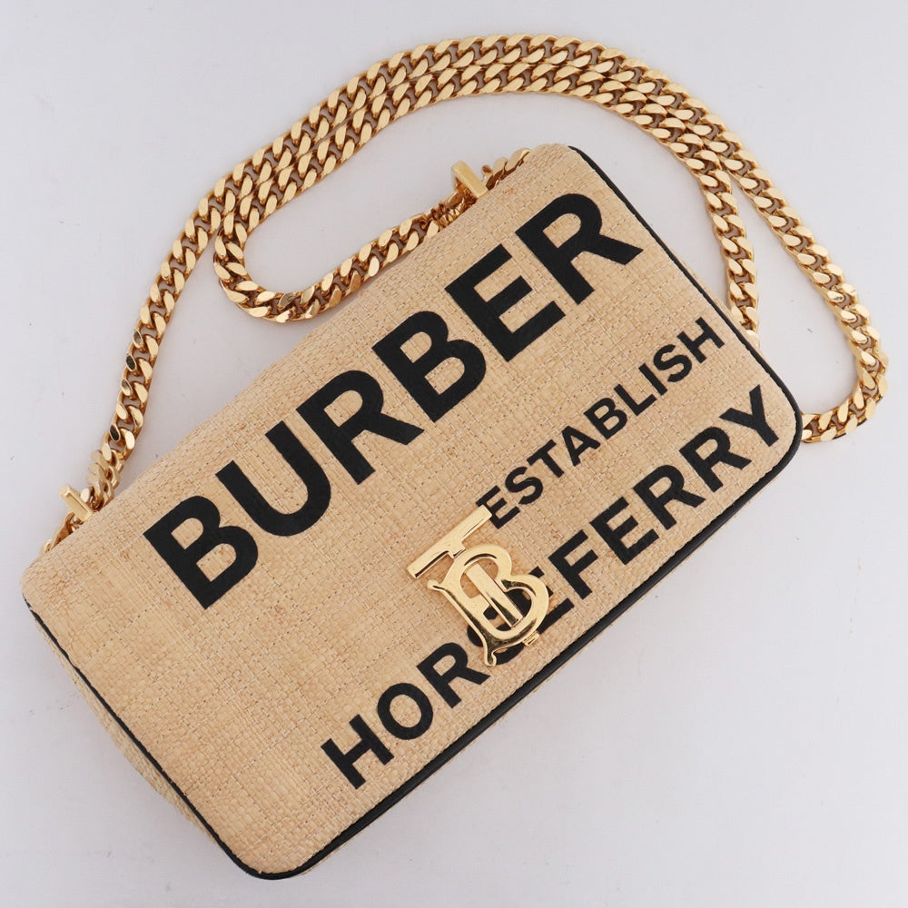 BURBERRY Horseferry Print Small Lola Chain Bag Beige Size F