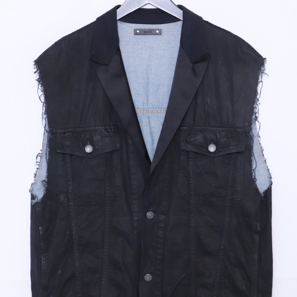 MINEDENIM B.Covered Denim Tuxedo Gilet Black Size 2