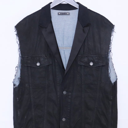 MINEDENIM B.Covered Denim Tuxedo Gilet Black Size 2