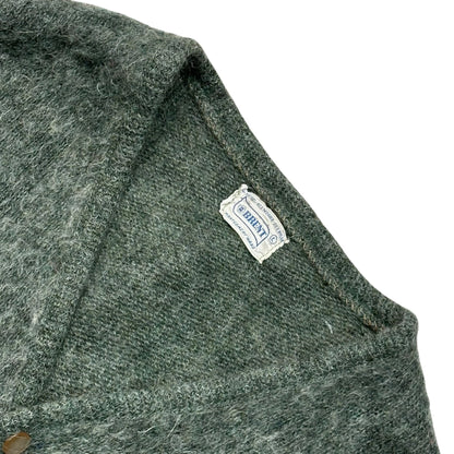 BRENT 60s Shaggy Mohair Cardigan Gray Green Size L