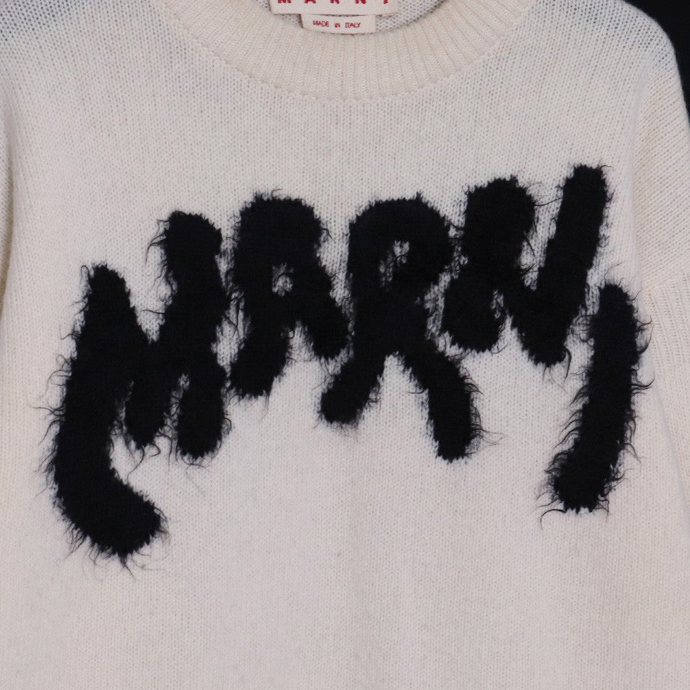 MARNI Shetland Wool Nylon Crewneck Sweater White Size 46