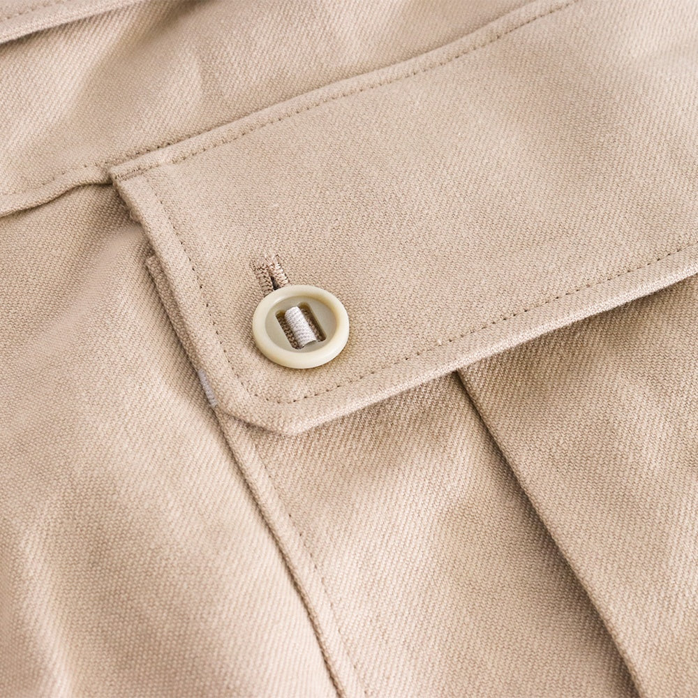 DEVOA 22AW Cotton Linen Cargo Pants Light Beige Size 2