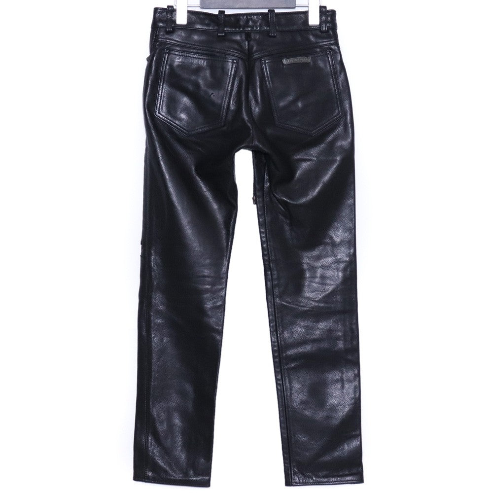 CHROME HEARTS Fleur Knee Lace-Up Leather Pants Size 24R1