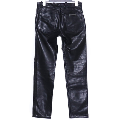 CHROME HEARTS Fleur Knee Lace-Up Leather Pants Size 24R1