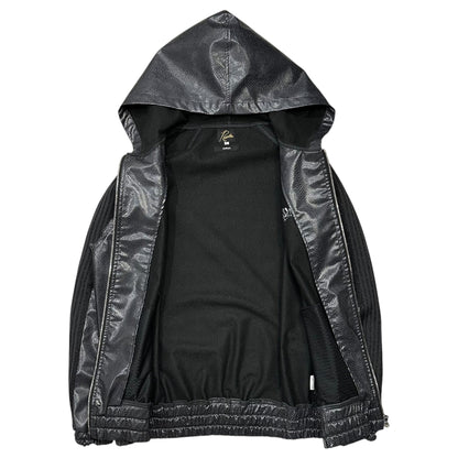 NEEDLES Nubian Python Stripe Zip Hooded Jacket Gray Size L