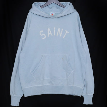 SAINT MICHAEL 22AW Holy Relics Felt Hoodie Blue Size XL