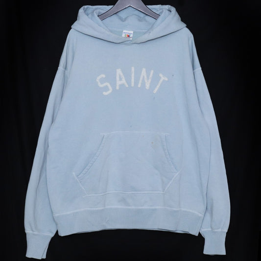 SAINT MICHAEL 22AW Holy Relics Felt Hoodie Blue Size XL