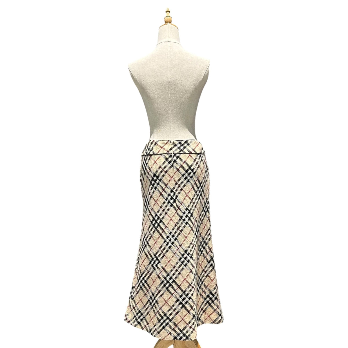 BURBERRY LONDON Nova Check Wool Long Skirt Multi Size 38