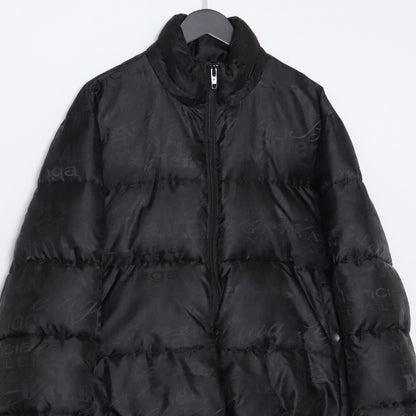 Balenciaga All-Over Logo Down Jacket Black Size 46