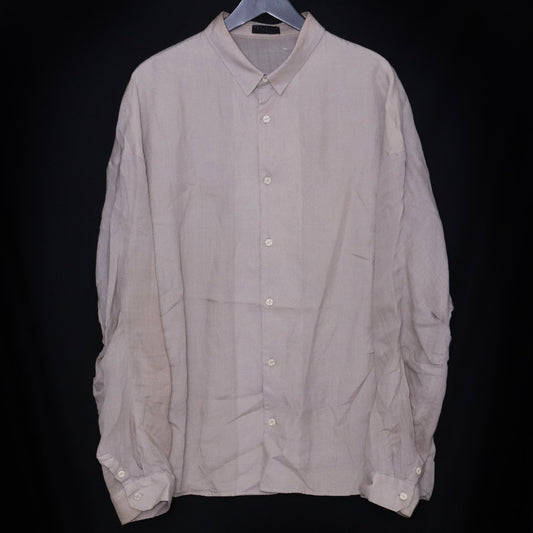 DEVOA 24SS Loose Fit Cotton Linen Long Sleeve Button-Up Beige Size 3