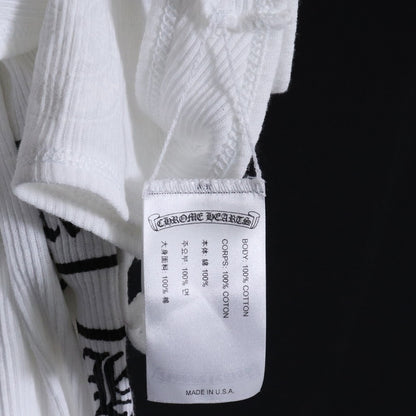 CHROME HEARTS Vertical Logo Rib Tank Top White Size S