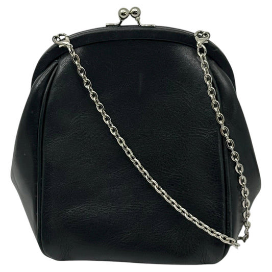 Y's Leather Chain Shoulder Clasp Pouch Black Size FREE
