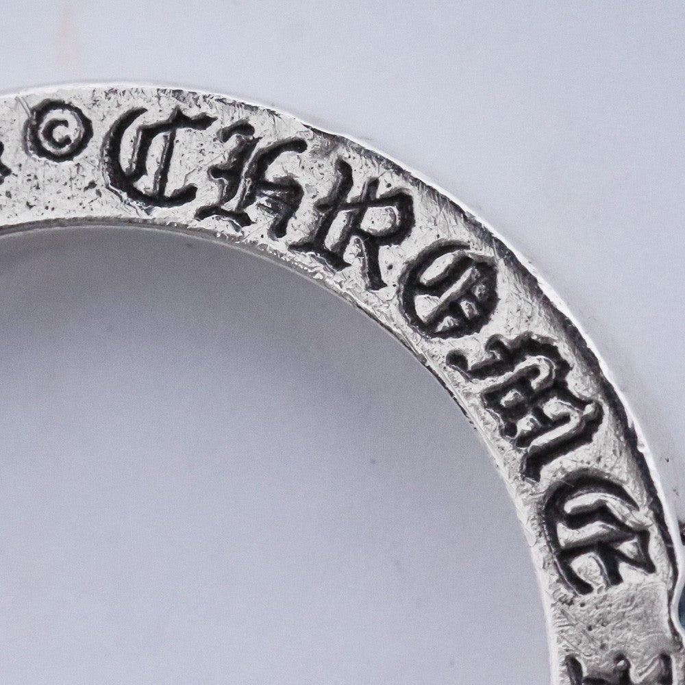 CHROME HEARTS 3mm Spacer Plain Sapphire Silver Ring Size ONE SIZE