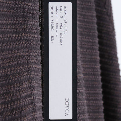 DEVOA High Twist Cotton Stripe Zip Knit Coat Mad Gray Size 3