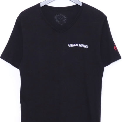 CHROME HEARTS Scroll Label USA V-Neck T-Shirt Black Size M