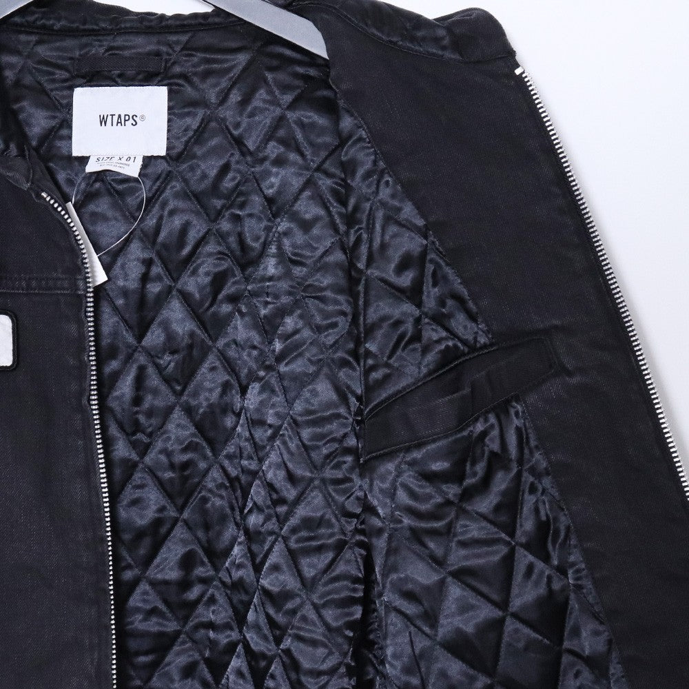 WTAPS COTTON DENIM Hooded Quilted Denim Jacket Black Size 1