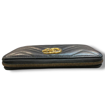 GUCCI GG Marmont Zip Around Wallet Black Size F