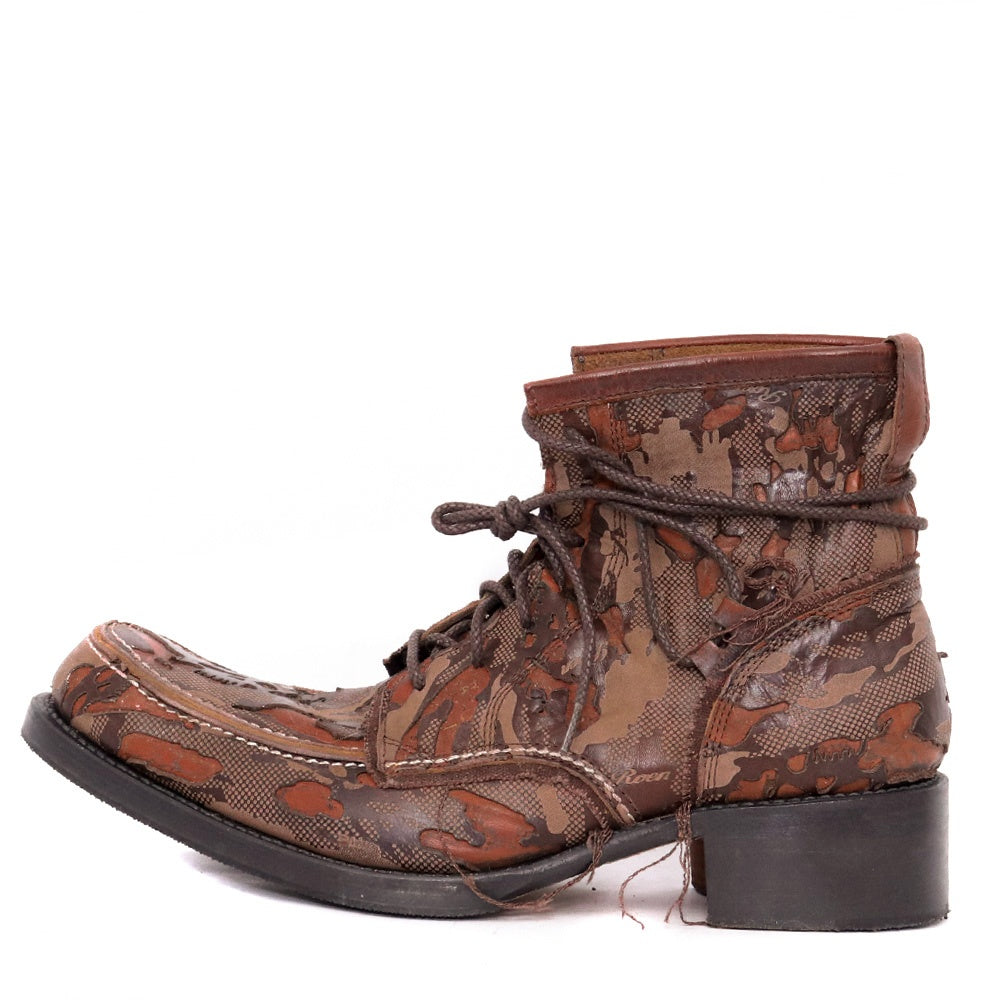 HIROMU TAKAHARA ROEN Leather Lace-up Boots Brown Size 40.5