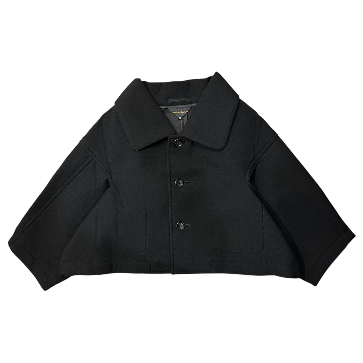 COMME des GARCONS 05SS Wool Bonding Wide Coat Black Size M