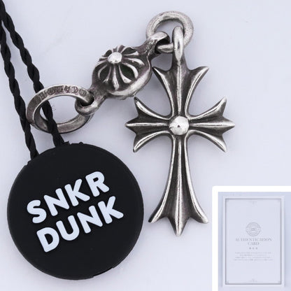 CHROME HEARTS 1 Ball Tiny CH Cross Pendant Silver Size F